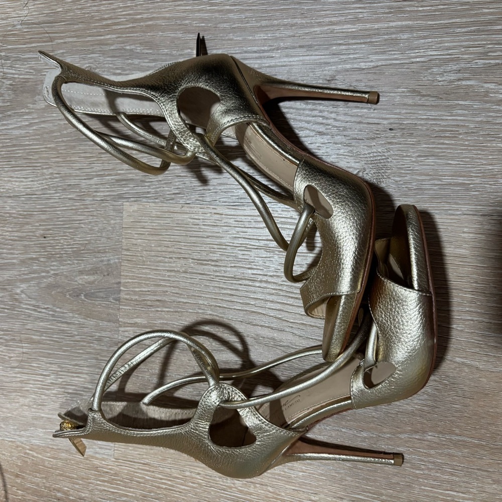 Gold strappy high heels please note pictures